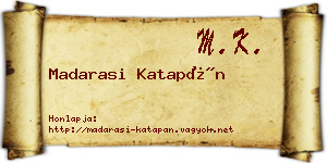 Madarasi Katapán névjegykártya